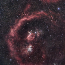 Orion - Visible + H-Alpha with H-Alpha layer blend