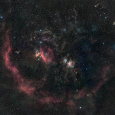 Orion - Visible + H-Alpha with H-Alpha layer blend