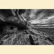 02 - Aztec Butte in IR (Black & White - Print) 01
